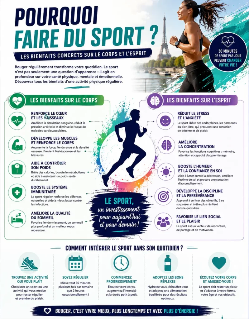pourquoi faire du sport est bon pour la santé - Infographie